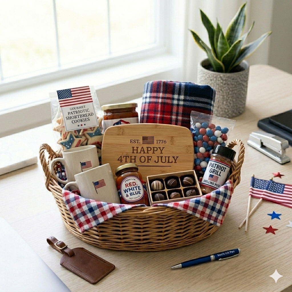 Unique Gift Basket Ideas for 4th of July to celebrate holiday as independence