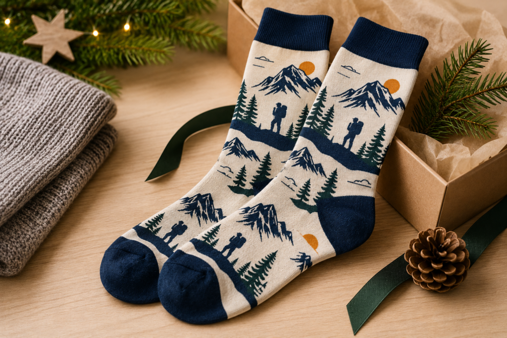 Best Printify Christmas Gifts for Men 2026 — 20 Ideas for Every Guy on Your List 3 printify christmas gifts for men as custom socks design