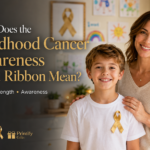 Childhood Cancer Awareness Gold Ribbon representing hope, strength, and support for children battling cancer