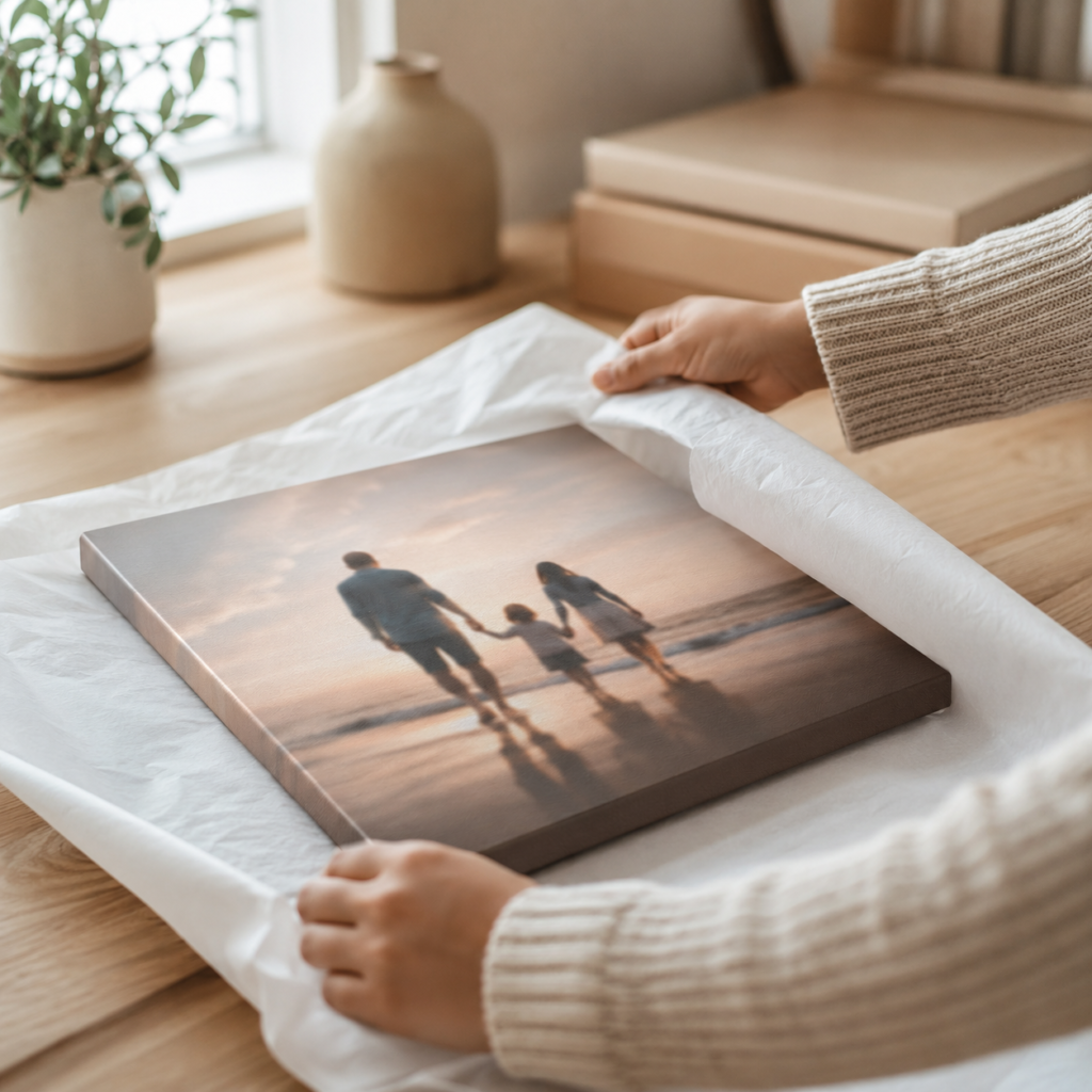 What Are the Best Personalized Gift Ideas for Every Occasion? 1 Wrapping a personalized photo canvas gift